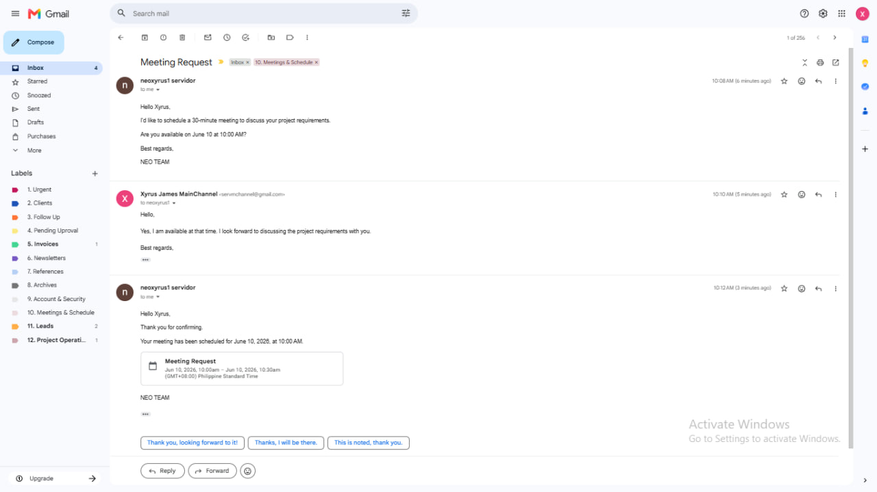 Professional Email Response